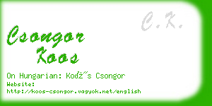 csongor koos business card